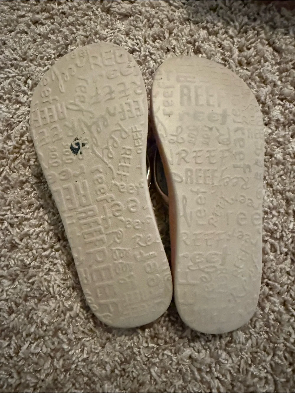 Reef Kids Leopard Print Flip Flops with Rose Gold Straps